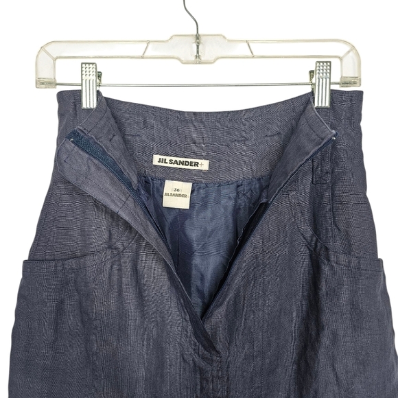 Jil Sander Blue Midi Pencil Skirt for Work - Picture 3 of 4